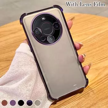 Противоударный чехол Airbag с пленкой для объектива для Huawei Mate 30 40 50 60 Pro Pura 70 Pro P30 P40 P50 P60 Pro Nova 7 8 9 10 11 12 Pro Honor 100 200 Pro Huawei P30 чёрный