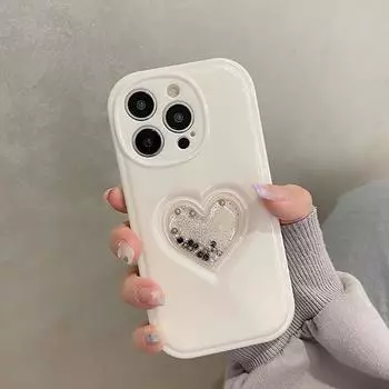Противоударный чехол-бампер с милым сердечком и любовью, блестящий чехол для телефона Iphone 14 13 12 11 Pro Max, модный мягкий силиконовый чехол на заднюю панель For iPhone 12 Pro