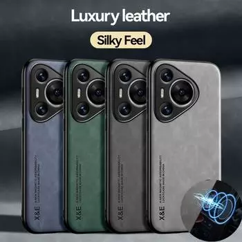 Противоударный чехол для Huawei Pura 70 Ultra P70 Pro, защитный чехол со встроенным магнитным присоской, автомобильный держатель, чехол, чехол, чехол Huawei Pura 70 синий