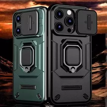 Противоударный чехол для iPhone 16 Pro Max, чехол для Apple iPhone 16 Plus 14 15 13 Pro Max, защитный чехол для камеры со слайдером For iPhone 13 чёрный