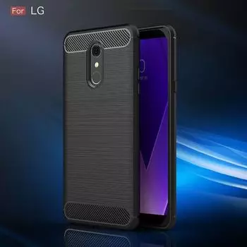 Противоударный чехол для LG Q7 Q7, силиконовый чехол с защитой от царапин для LG Q7 Alpha LGQ7 Plus, роскошный чехол из углеродного волокна LG Q7 Alpha чёрный