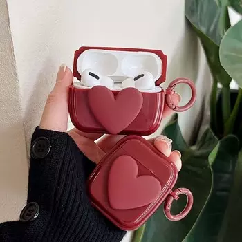 Противоударный чехол для наушников с мультяшным 3d рельефом для Apple Airpods Pro 2 1 2nd 3, милый беспроводной чехол с милым сердечком Ins Love, Bluetooth For Airpods 1 2
