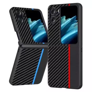 Противоударный чехол для Oppo Find N2, флип-чехол для Oppo Find N2, ультратонкий флип-чехол из углеродного волокна, кожаный чехол для телефона, полное покрытие Find N2 Flip красный