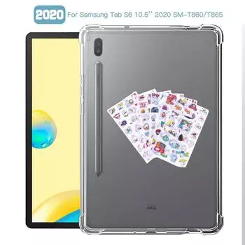 Противоударный чехол для планшета Samsung Galaxy Tab S6 10,5 2019 SM-T860 SM-T865 Прозрачная силиконовая задняя крышка из ТПУ Tab S6 SM-T865 Glass чистый