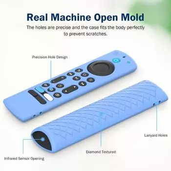 Противоударный чехол для пульта дистанционного управления с ремешком, силиконовый чехол для пульта дистанционного управления, устойчивый к грязи для Alexa Voice Fire TV Stick 4K 2nd чёрный
