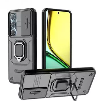 Противоударный чехол для Realme C61 C63 C65 C67 12X 12 Pro Plus, защитный чехол для объектива камеры, защитный держатель для задней крышки для OPPO Reno 12 11F Fundas Realme 12 5G чёрный