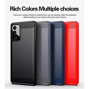 Противоударный чехол для Samsung Galaxy A82 Чехол для телефона Силиконовые матовые чехлы для Samsung Quantum 2 Чехол из углеродного волокна A82 / Quantum 2 чёрный