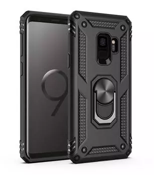 Противоударный чехол для Samsung Galaxy S9 S20 Ultra S8 S10 Plus Note 9 8 A51 A71 Note8 Note9 S9Plus A50 A70 Чехлы-подставки с кольцом-держателем Samsung A6 Plus 2018 серебряный