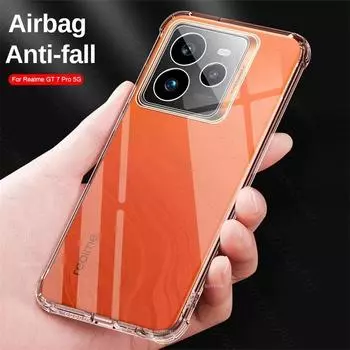 Противоударный чехол для телефона Airbag для Realme GT 7 Pro Прозрачный силиконовый чехол-накладка TPU для Realme GT 6 GT 6T Neo 6 SE for Realme GT 7 Pro прозрачный