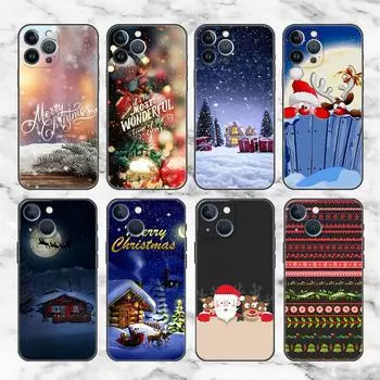 Противоударный чехол для телефона Apple iPhone 14 11 13 12 Pro Max 7 8 6 6S 14 Plus XR X XS max SE Мягкие чехлы Счастливого Рождества iPhone 6 6S