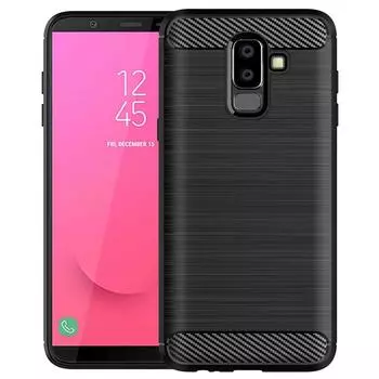 Противоударный чехол для телефона для Samsung Galaxy J8 2018, мягкий чехол из ТПУ из углеродного волокна для Galaxy On8 2018, силиконовый чехол, чехлы Samsung J8 2018 чёрный
