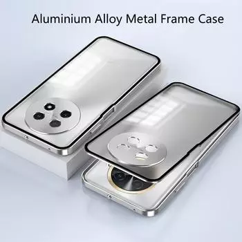 Противоударный чехол для телефона Huawei Nova 12i, металлический каркас из алюминиевого сплава + акриловая задняя крышка-бампер для Huawei Nova 12s 12 Pro Huawei Nova 12i чёрный