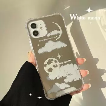 Противоударный чехол для телефона Ins Cloud Moon Mirror для Iphone 12 Mini 13 Promax 8 7 Plus 11 Xsmax X Xr, милый силиконовый мягкий чехол Conque For iphone 12 mini