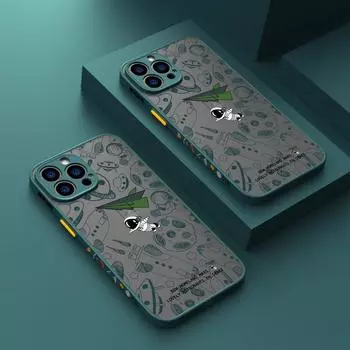 Противоударный чехол для телефона Moon Astronaut для iPhone 16 Pro Max 15 14 13 Pro 12 11 X XR XS Max7 8 plus SE 2 акриловый матовый чехол iPhone 13 чёрный