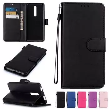 Противоударный чехол для телефона, однотонный флип-чехол из искусственной кожи для Sony Xperia XZ2/Moto G7 Plus/Nokia 3.1/Samsung A51/Huawei Honor 10, чехол-кошелек для телефона с картой