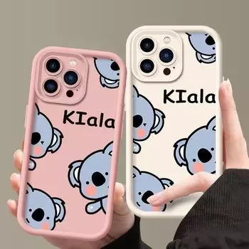 Противоударный чехол для телефона с милым мультяшным медведем и парой для IPhone 15 14 13 12 Pro Max Mini iPhone 15 белый