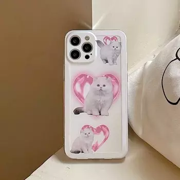 Противоударный чехол для телефона с рисунком розовых кошек Ins, силиконовый мягкий чехол для Iphone X Xr Xsmax 14 Pro Max 12 Mini 11 13 Promax 8 7 Plus for iphone XR
