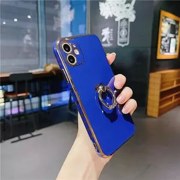 Противоударный чехол для телефона с силиконовым кольцом-подставкой для iPhone 14 13 12 11 Pro Max X XS XR Mini 7 8 Plus, чехол-бампер с милым сердечком For iPhone 11