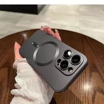 Противоударный чехол для телефона с жидкой магнитной металлической краской для IPhone 15 14 13 12 11 Pro Max противоударный чехол iPhone 14 Pro Max чёрный
