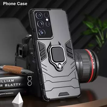 Противоударный чехол для телефона Samsung Galaxy A15 A05S S23 S24 Plus Ultra Xiaomi Redmi Note 13 12 Pro 12S 11S 10S 9C 10C 10A 13C OPPO A38 A78 A54 A94 4G 5G iPhone XS Max чёрный