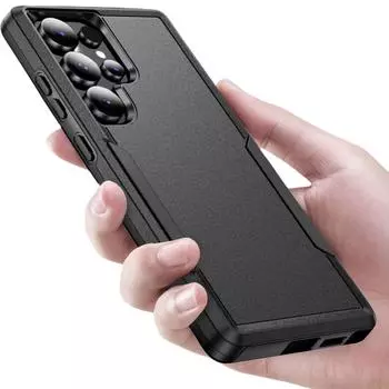 Противоударный чехол для телефона Samsung Galaxy S25 Ultra S24 Plus S23 S22 S21 FE A56 A55 A54 5G A16 A15 A14 A36 A35 for Galaxy S25 чёрный