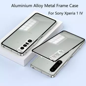 Противоударный чехол для телефона Sony Xperia 1 IV, металлический каркас из алюминиевого сплава + акриловая задняя крышка-бампер для Sony Xperia 1 V 1VI For Sony Xperia 1 IV чёрный