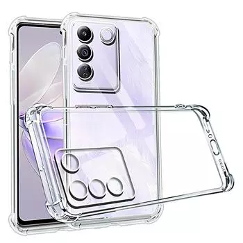 Противоударный чехол для телефона Vivo V27e V25e V23e V21e V29e V29 V27 V25 V23 V21 V20 Pro, прозрачный силиконовый мягкий чехол из ТПУ For vivo V20 Pro прозрачный