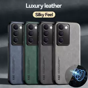 Противоударный чехол для VIVO V40 SE V30 Lite V29 V27 Pro V29e V27e, защитный чехол, автомобильный магнитный держатель, чехол для телефона, Fundas Capa VIVO V27 Pro зелёный