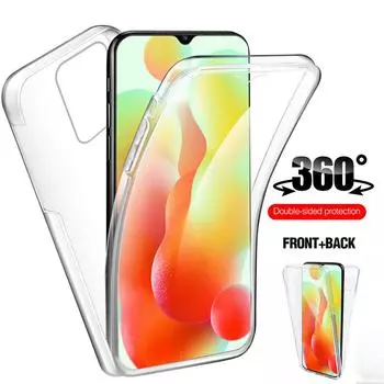 Противоударный чехол для всего тела на 360 градусов, прозрачный защитный чехол для телефона спереди и сзади для Redmi 12C Redmi Note 12 5G Note 12 Pro 5G POCO X5 Pro 5G/X5 RedMi A2 белый