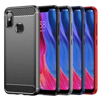 Противоударный чехол для xiaomi 8 Mi8 Mi 9 lite Mi 9t pro Mi CC9 Pro cc9e Чехол из углеродного волокна для mi 8se 9pro 5g mi9se Силиконовые чехлы Mi 8 чёрный