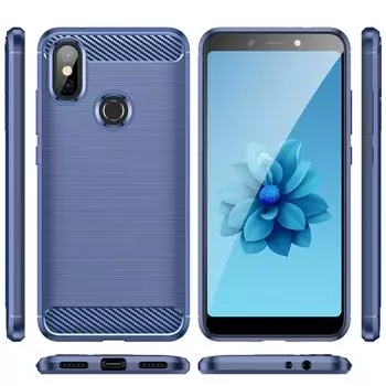 Противоударный чехол для xiomi Mi A2 A3 Mi 6X mi 6 plus Чехол из силикона и углеродного волокна, матовые чехлы для xiaomi a2 a3 lite mi5x Mi 6 чёрный