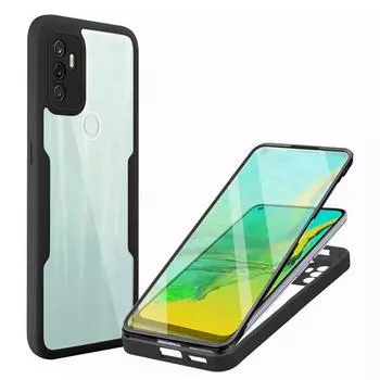 Ударопрочный чехол с защитой спереди и сзади для Honor 400 Lite Apple iPhone 11 12 13 14 15 16 Pro Max XR Poco Xiaomi Redmi Samsung Galaxy Realme OPPO Cover OPPO A54S чёрный