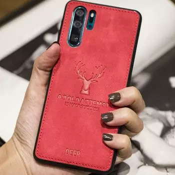 Противоударный чехол из ткани с изображением оленя для iPhone Huawei Xiaomi Redmi Samsung Galaxy iPhone 7/8/SE(2020) серый