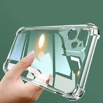 Противоударный чехол из ТПУ для iPhone 15 14 Plus 13 12 Mini 11 Pro Max 7 8 Plus X XR XS Max, прозрачная мягкая защитная задняя крышка для линз For iphone13Pro