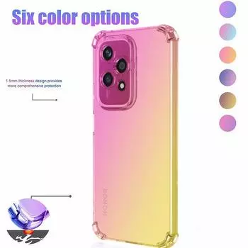 Противоударный чехол из ТПУ с четырьмя углами и градиентом для Honor 200 Pro Magic 6 lite, прозрачный защитный чехол Fundas Coque Capa Shell Honor Magic 6 lite прозрачный