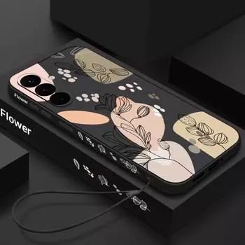 Противоударный чехол из ТПУ с цветочным принтом для телефона Samsung S24 S23 Ultra S22 Plus S21 S20 FE A54 A32, тонкий мягкий чехол из ТПУ Samsung S24 Ultra чёрный