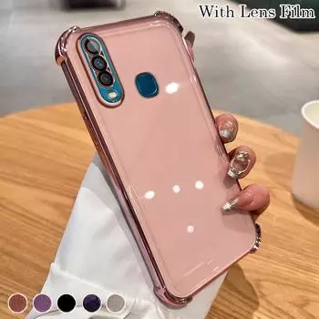 Противоударный чехол из ТПУ с подушкой безопасности и пленкой для линз для VIVO Y35 Y78 Y77 Y77E Y20 Y21S Y16 Y17 Y18 Y52S Y76S Y200i Y200 X70 X80 X90 X100 Pro S15 S17 S18 S19 Pro Vivo Y52S чёрный