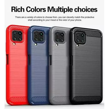 Противоударный чехол из углеродного волокна для Huawei P40 Lite, силиконовый чехол для p40lite Huawey, бампер, полная защитная задняя крышка, чехлы P40 Lite чёрный