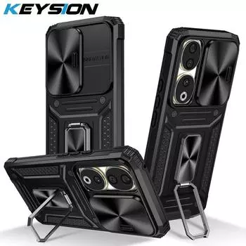 Противоударный чехол KEYSION для Honor 90 5G 90 Lite 5G, защитный чехол для объектива камеры с подставкой, чехол для телефона для Huawei Honor 90 Lite 90 5G for Honor 90 красный