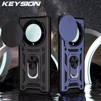 Противоударный чехол KEYSION для HONOR X9A 5G, защитное кольцо для объектива камеры, чехол-подставка для телефона для Huawei Honor Magic 5 Lite 5G for Magic 5 Lite 5G красный