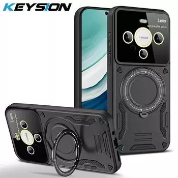 Противоударный чехол KEYSION для Huawei Mate 60 Pro + P60 Pro Nova 10 SE, защитный чехол для камеры с кольцом и подставкой, чехол для телефона Honor 90 X8A X7A for Huawei Mate 60 красный