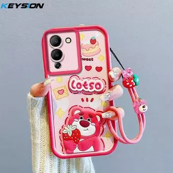 Противоударный чехол KEYSION для Infinix Note 12 G96 со шнурком, силиконовый чехол с милой 3D-мультяшной куклой для Infinix Note 12 G96 for Infinix Note 12 G96