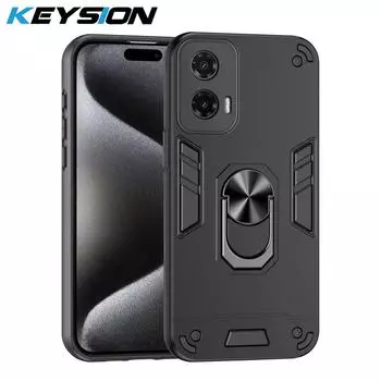 Противоударный чехол KEYSION для MOTO G85 5G G84 G45 G35 G34, защитное кольцо для камеры, подставка, чехол для телефона Motorola Edge 50 Fusion 5G for Edge 50 Fusion синий