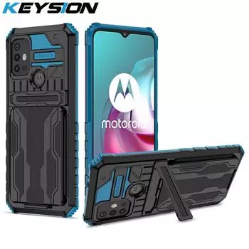 Противоударный чехол KEYSION для Motorola MOTO G30 G20 G10 G9 Plus с подставкой и слотом для карт, чехол для телефона Moto G Stylus 5G G Power 2021
