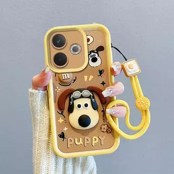 Противоударный чехол KEYSION для OPPO A5 Pro 5G со шнурком, мягкий силиконовый чехол с милой 3D-мультяшной куклой для OPPO A5 Pro for OPPO A5 Pro 5G