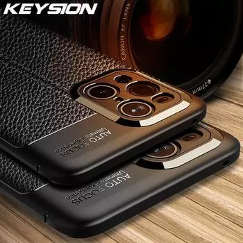 Противоударный чехол KEYSION для OPPO Find X3 Pro 5G, роскошная кожаная текстура, мягкая силиконовая задняя крышка для телефона Find X3 Lite X3 Neo