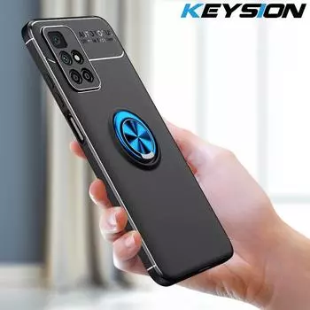 Противоударный чехол KEYSION для Redmi 10 Prime Note 10 Pro 10T 5G, силиконовое кольцо-подставка, задняя крышка для телефона Xiaomi POCO X3 GT F3 GT