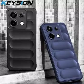 Противоударный чехол KEYSION для Redmi Note 13 Pro 5G 12 Pro + 5G, противоскользящий мягкий силиконовый чехол для телефона Xiaomi POCO X6 Pro X5 Pro 5G for Redmi Note 13 5G красный