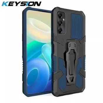 Противоударный чехол KEYSION для Samsung A05S A05 A15 A25 A54 5G A34 A24 A14 LTE с металлической подставкой и зажимом для задней панели телефона Galaxy S23 FE for Samsung A05S красный