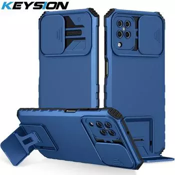 Противоударный чехол KEYSION для Samsung A12 A22 4G A22S A42 5G, защита камеры с подставкой, чехол для телефона Galaxy M32 M12 for Samsung A12 белый